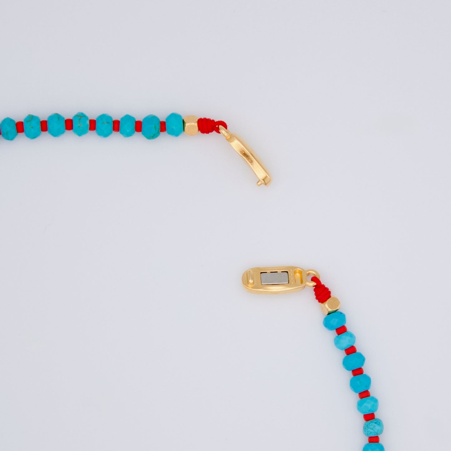 SACRED HEART mineral bead necklace with gold pated pendant