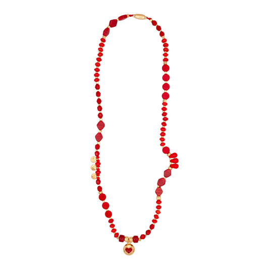 PASSION TALISMAN – Handcrafted Red Glass Bead Necklace