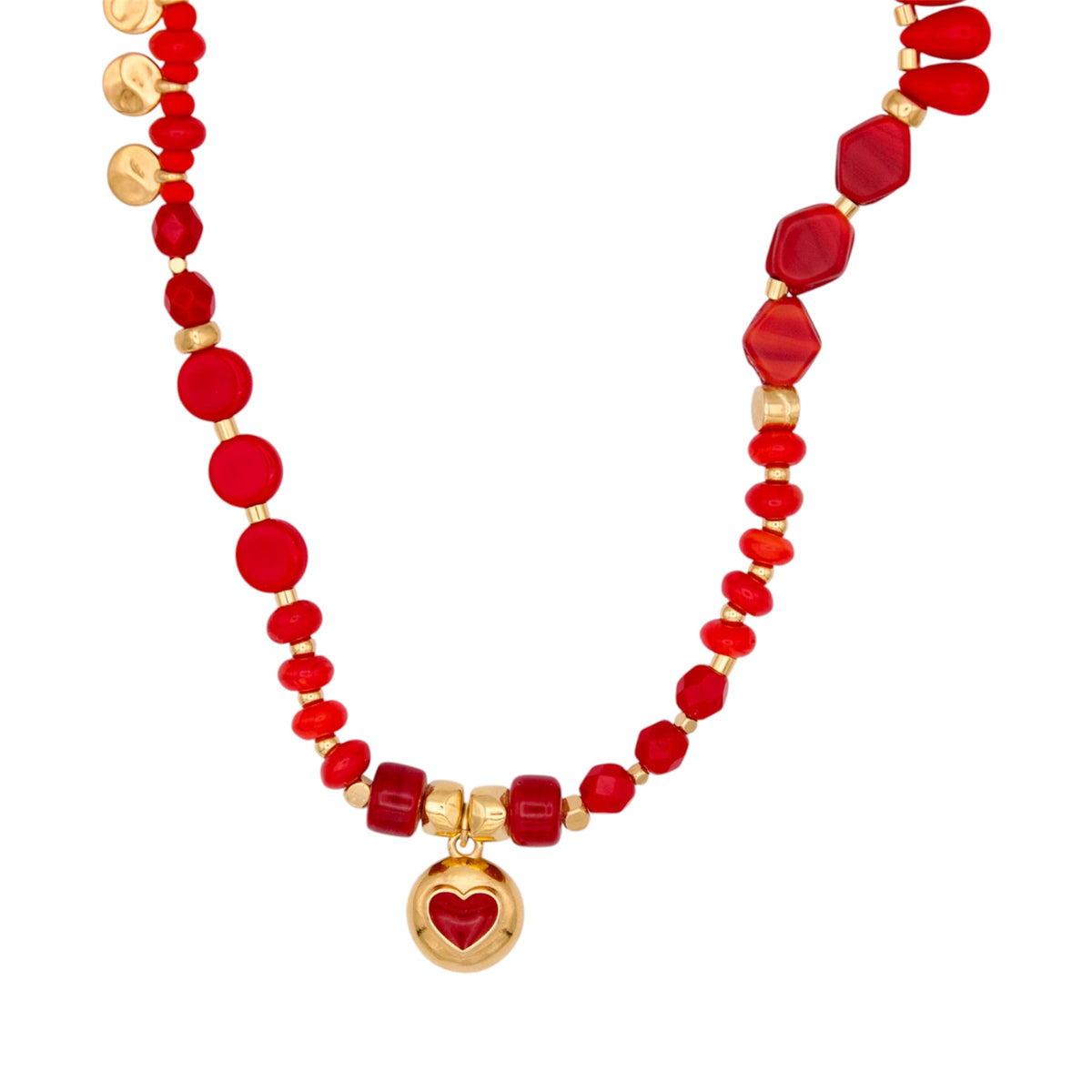 PASSION TALISMAN – Handcrafted Red Glass Bead Necklace