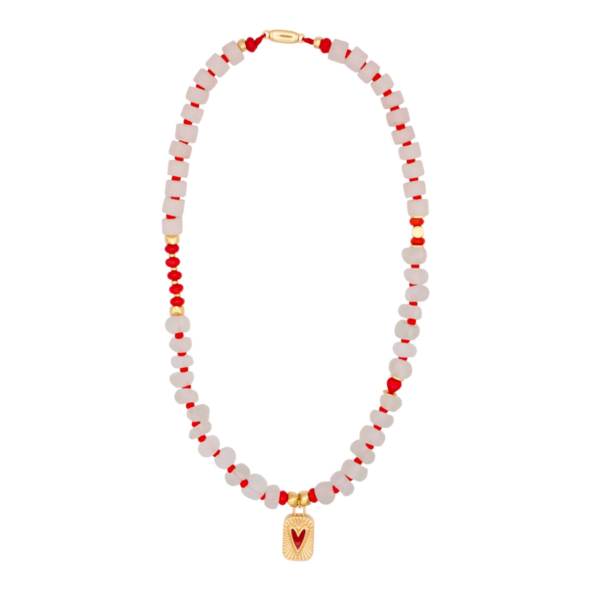LOVE TALISMAN  African Glass Bead Necklace