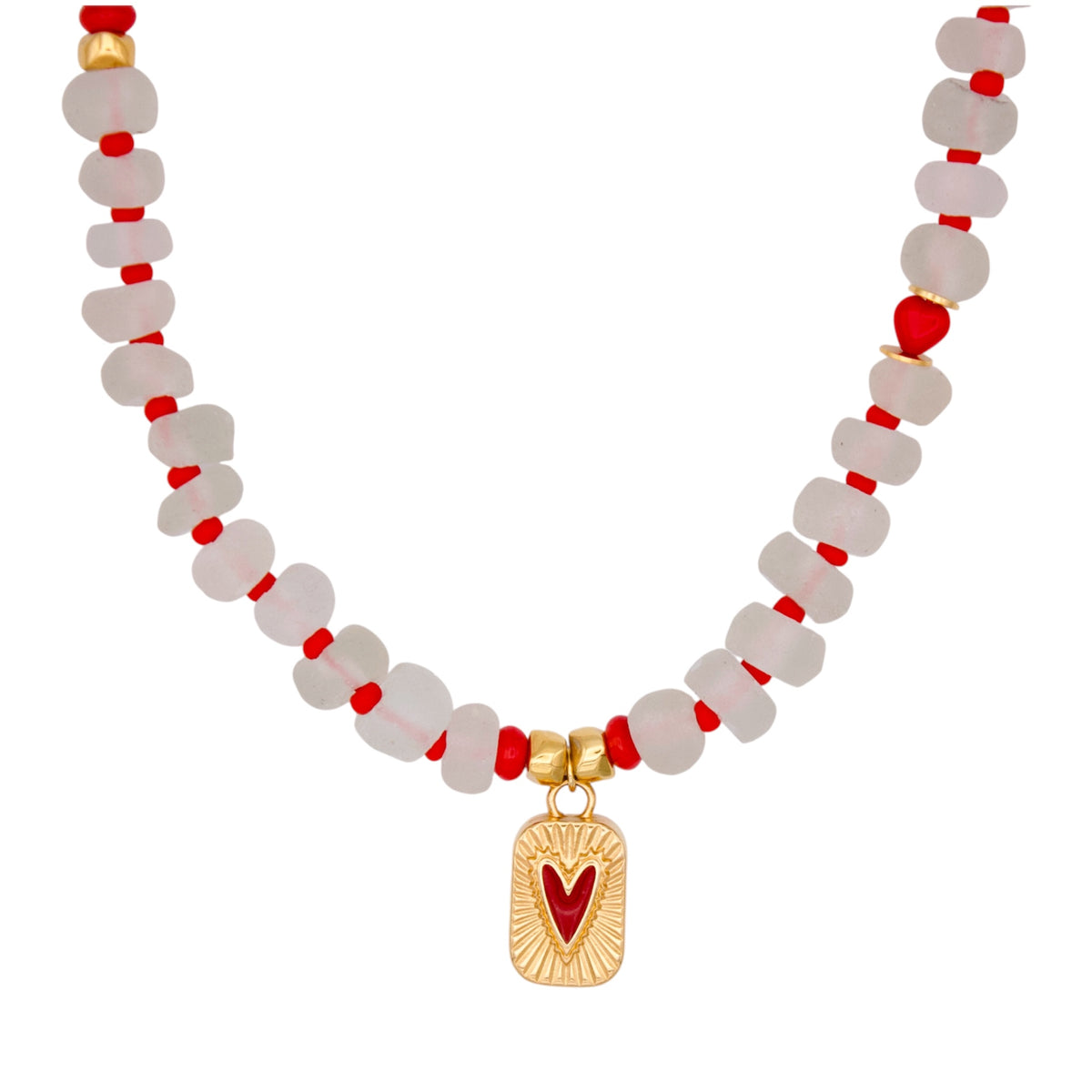 LOVE TALISMAN  African Glass Bead Necklace